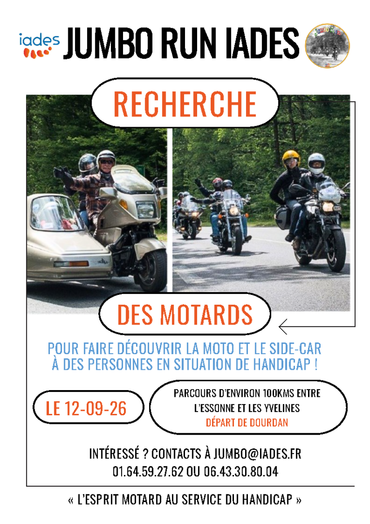 Affiche Recherche Motards Jumbo 2026